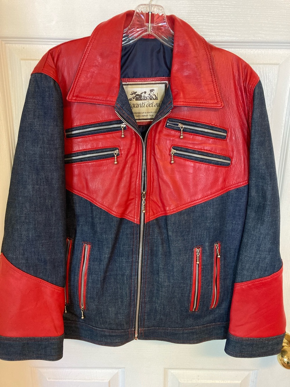 VTG Italian Leather & Denim Men’s Jacket: Unisex
